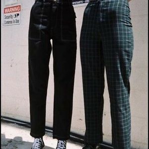 Green Plaid High Waisted Brandy Melville Pants